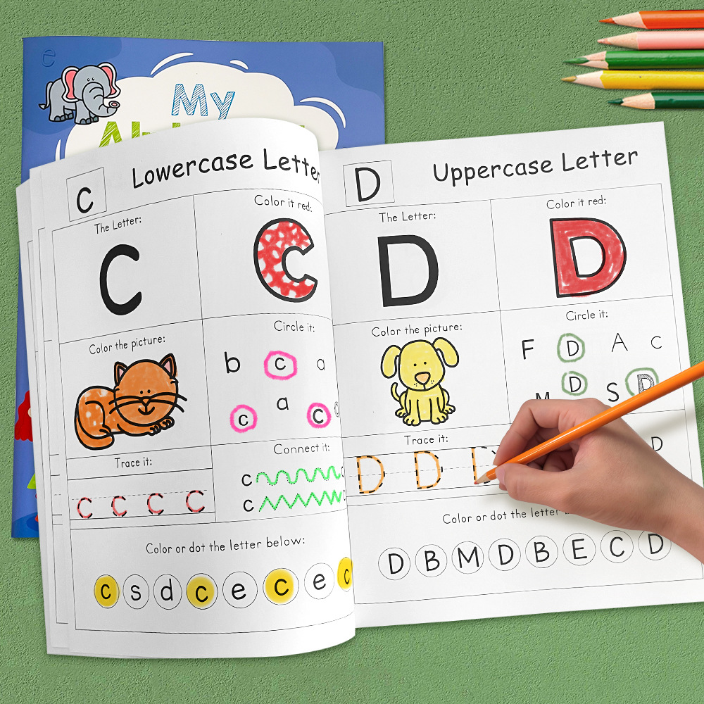 Learning Workbook Preschool - 54 Seiten Buchstaben A-Z Alphabet Phonics