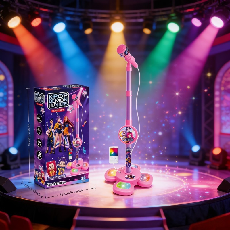 Kids Educational Gadget - Kinder-Karaoke-Mikrofon-Gitarre mit Ständer, Lernspielzeug, Gehirntraining, Musikgeschenk,