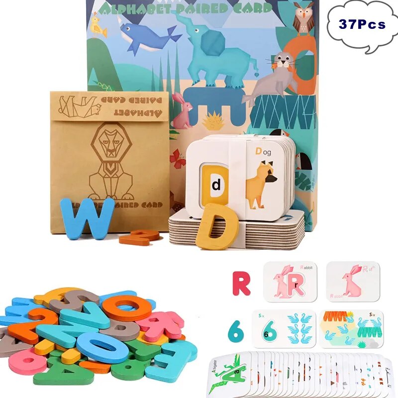 Flash Card Alphabet - Montessori Alphabet Zahlen Karteikarten für Kinder