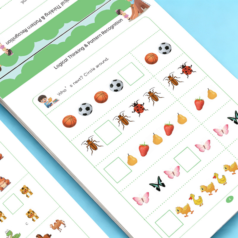 Learning Workbook Preschool - 32-seitiges Mustererkennungs-Arbeitsbuch für Vorschulkinder Logisches Denken