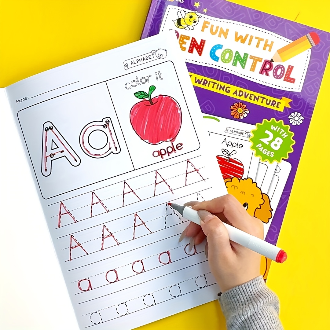 Learning Workbook Preschool - Vorschul-Lernaktivitäten, pädagogisches Arbeitsbuch, Alphabet, Buchstaben, Nachzeichnung,