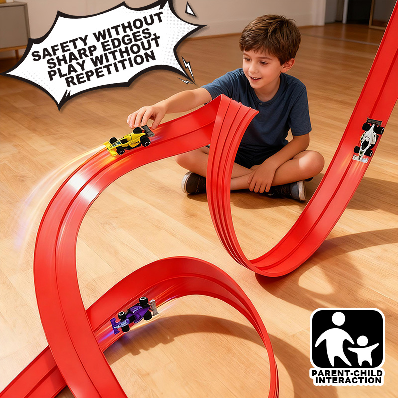 Kids Educational Gadget - Selbstmontierbares Rennauto | Flexibler Softtrack und