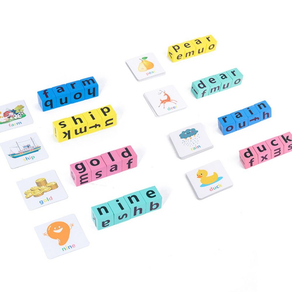 Flash Card Alphabet - Lernkarten Holz-Matching-Spiel Flashcards Buchstaben-Rechtschreibblock Alphabet-Rechtschreibspiel Puzzlespiel