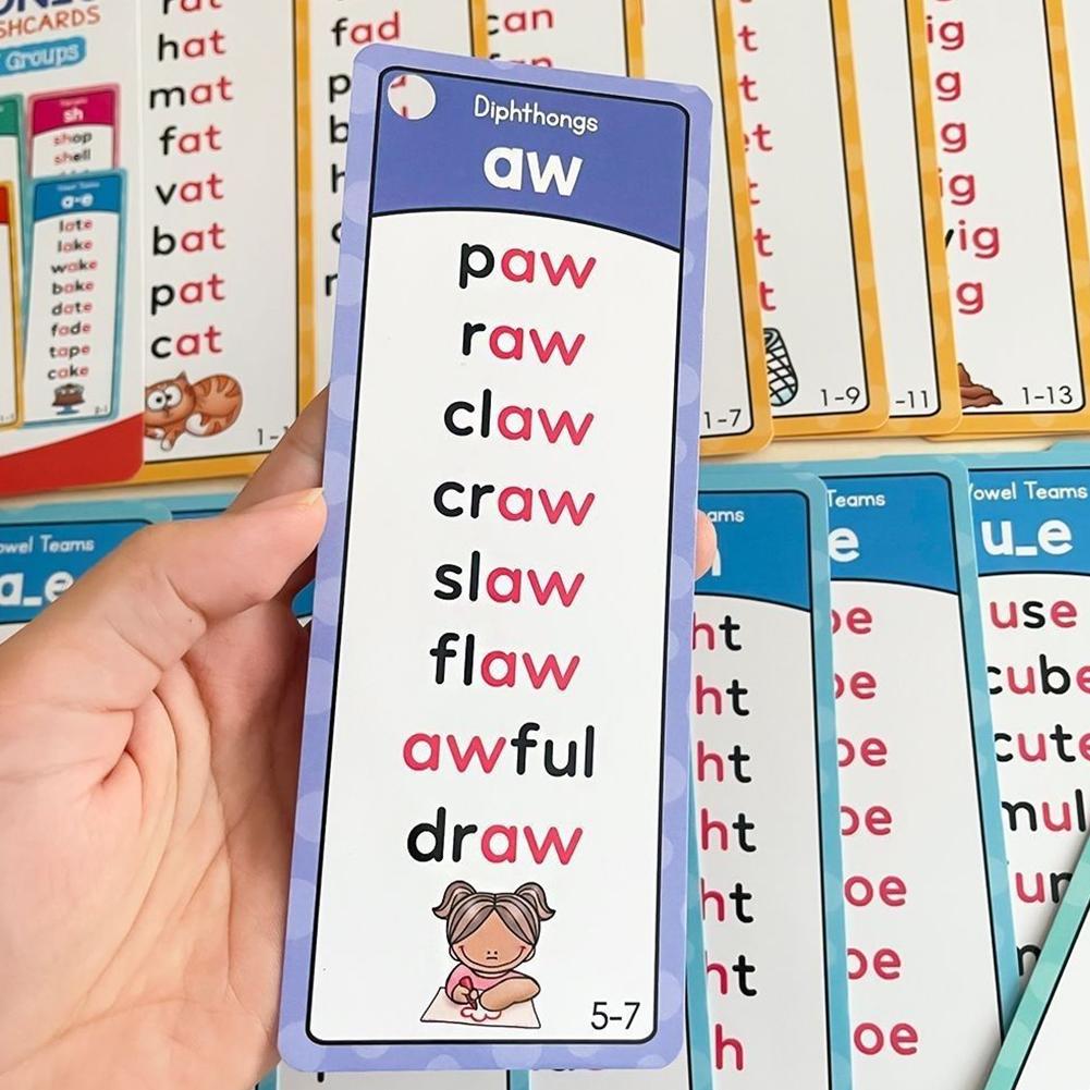 Flash Card Alphabet - 117 Gruppen von Phonics-Lernkarten für Kinder,