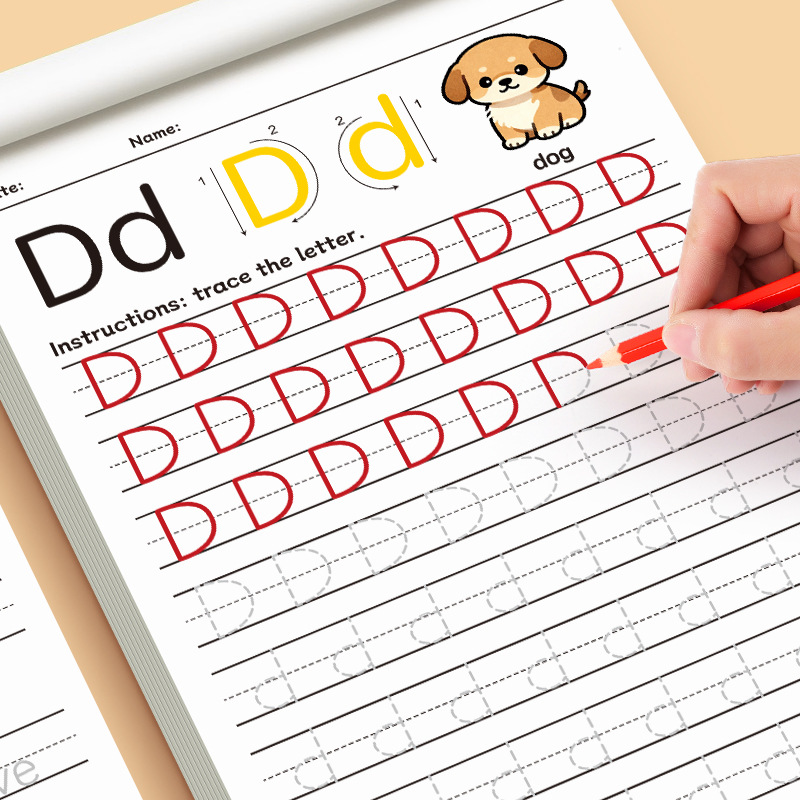 Learning Workbook Preschool - 26-Alphabet-Lernheft zum Nachzeichnen von Buchstaben, Übungsbuch