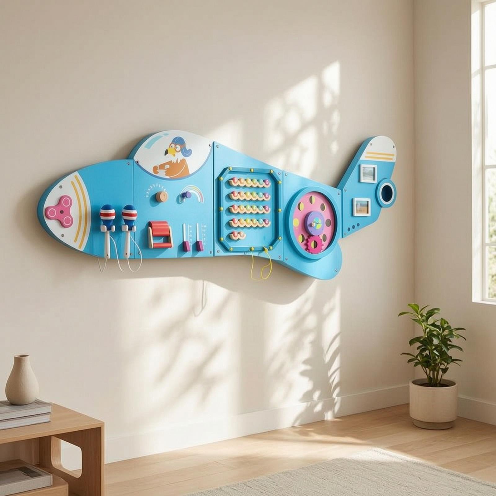 Kids Education Wallpaper - Holz-Wandbeschäftigungstafel Pädagogisches Holz-Aktivitätsbrett Interaktives Wand-Aktivitätsspielzeug für