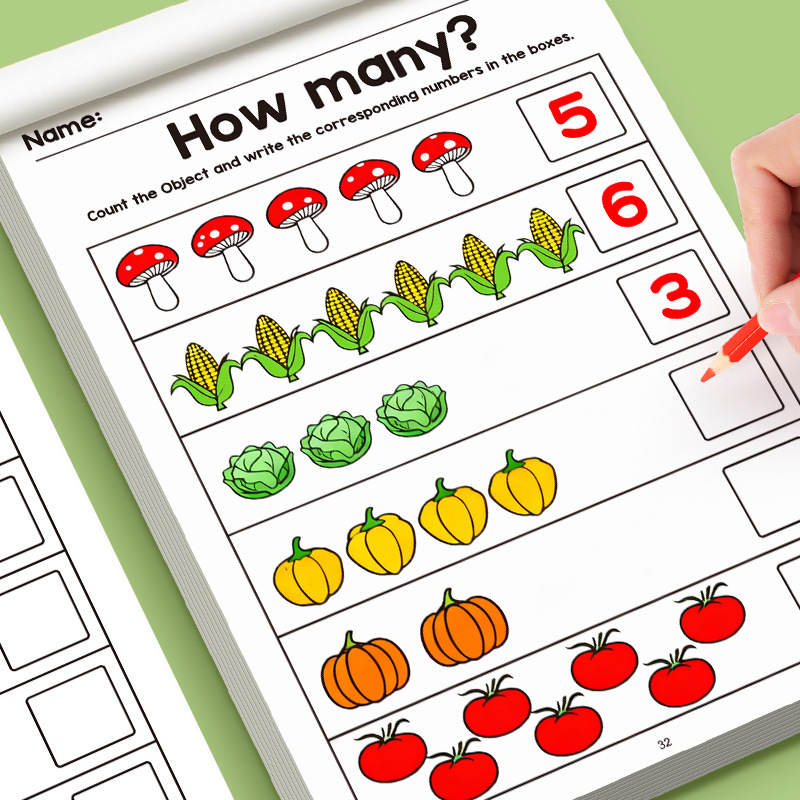 32-seitiges Illustriertes Math – Learning Workbook Preschool Bewertung und Preis
