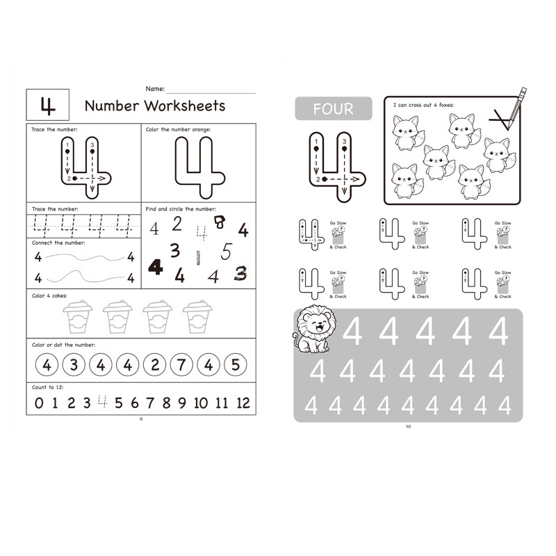 32-seitiges Illustriertes Math – Learning Workbook Preschool Bewertung und Preis