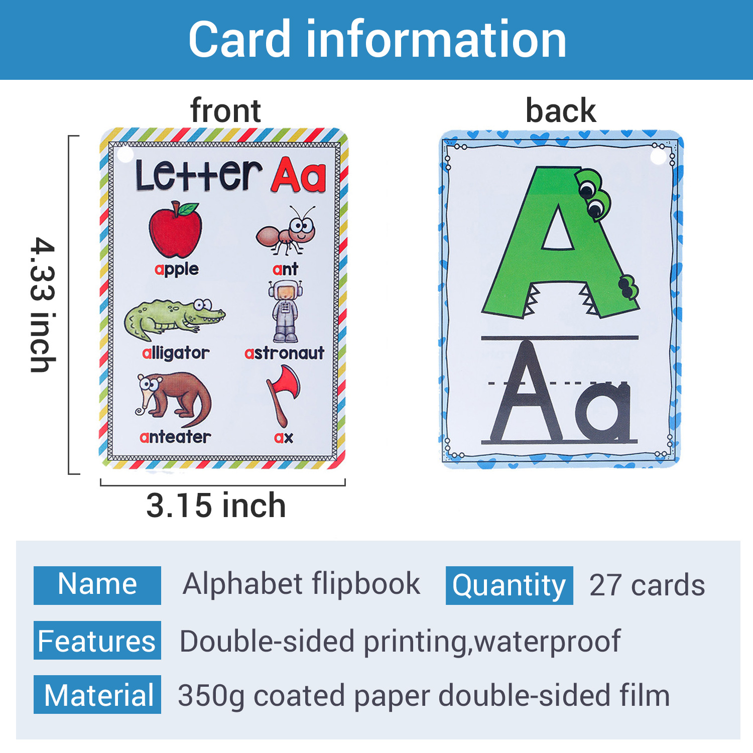 Bview Art Englisch 26-Buchstab – Flash Card Alphabet Bewertung und Preis