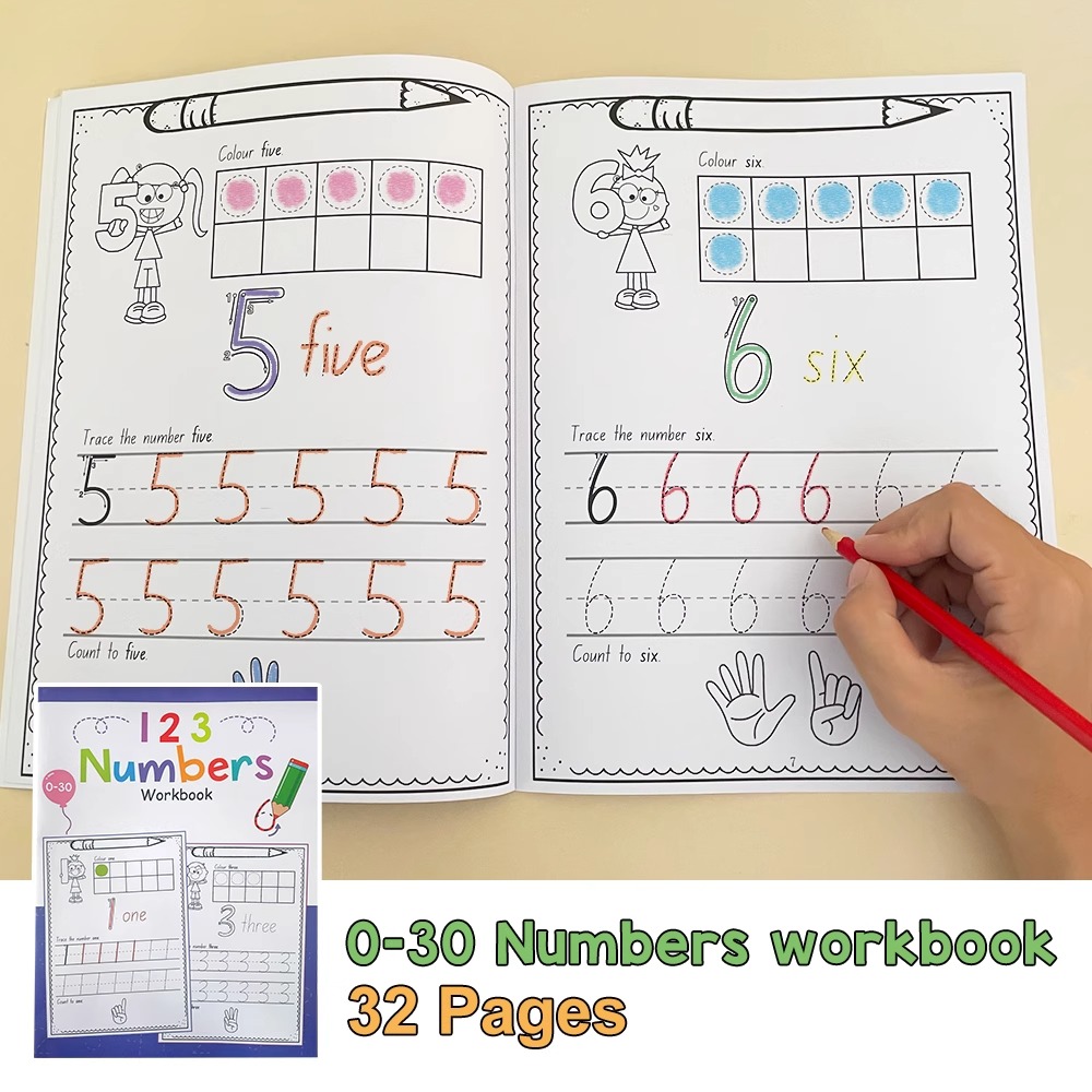 A4-Format, Nummer 0–30, Nachze – Learning Workbook Preschool Bewertung und Preis