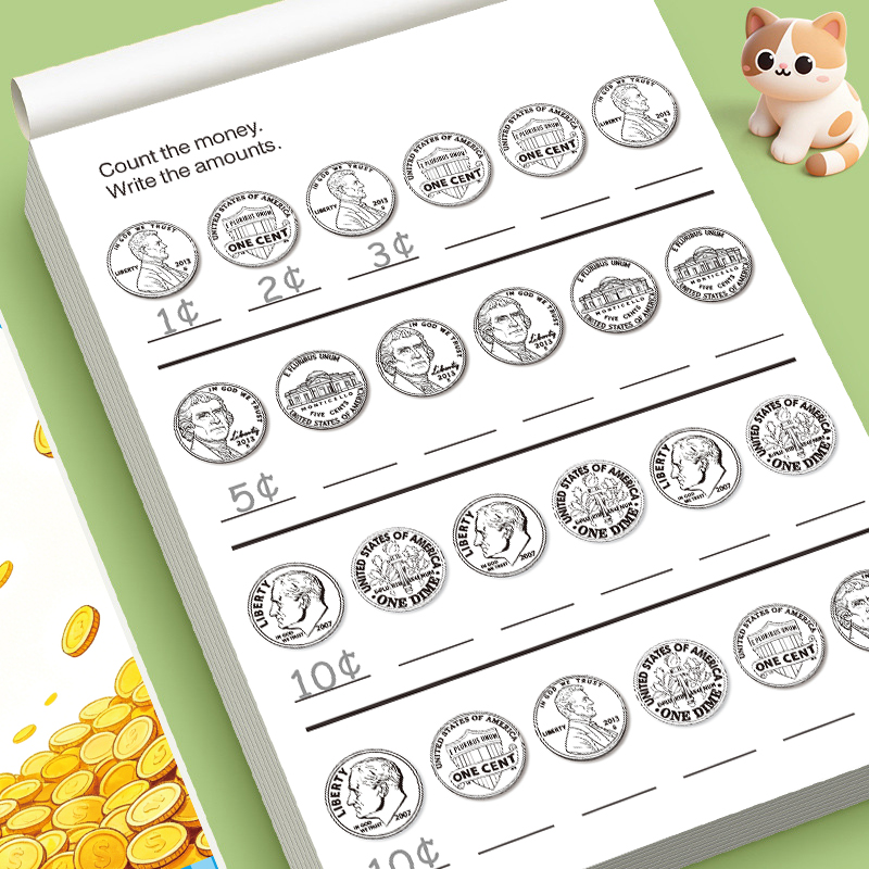 Vorschulkinder Geldzählen-Arbe – Learning Workbook Preschool Bewertung und Preis