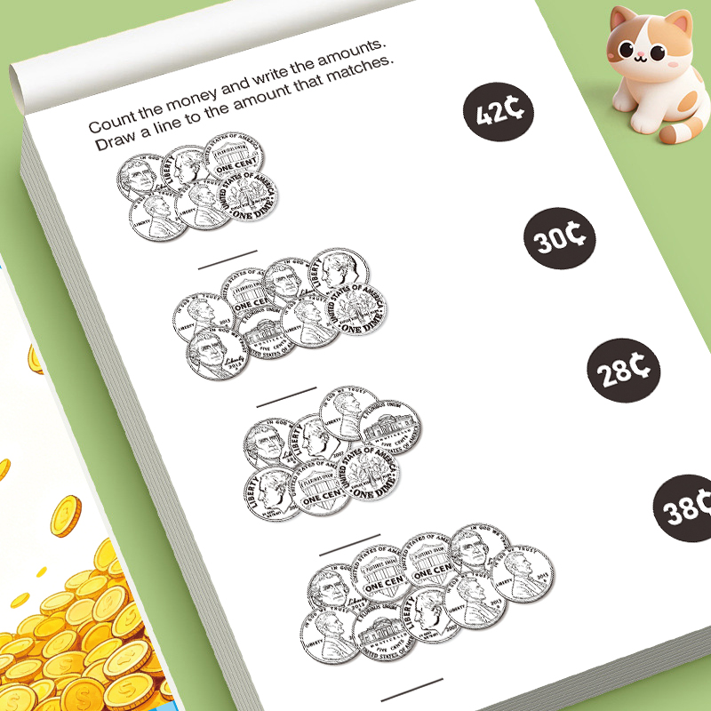 Vorschulkinder Geldzählen-Arbe – Learning Workbook Preschool Bewertung und Preis